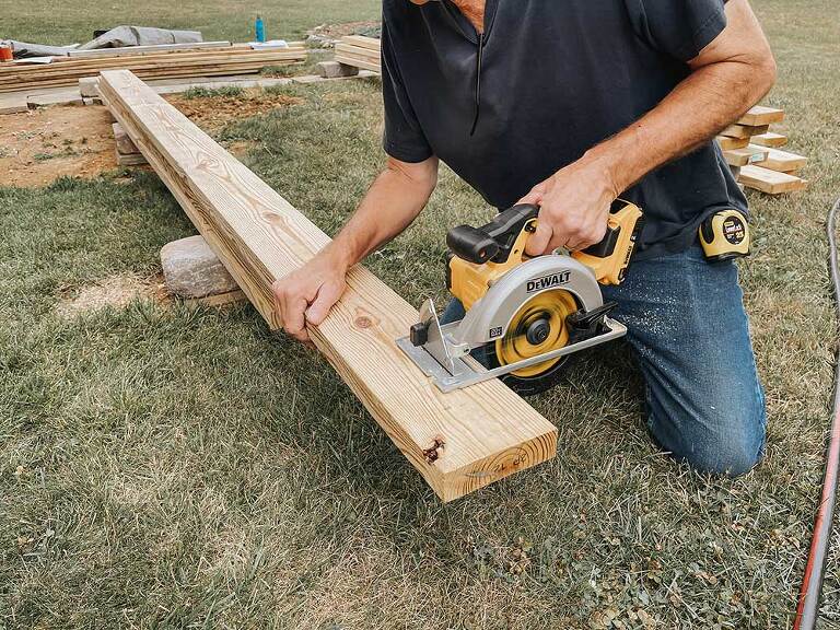Staining Our DIY Wood Platform Deck
