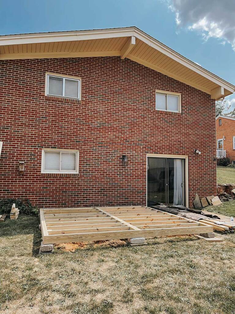 Staining Our DIY Wood Platform Deck