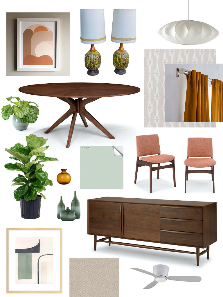 Mid-Century Dining Room Tour | Dream Green DIY + @Article #NoshChair #ConanTable #LeniaSideboard #ourArticle #ad