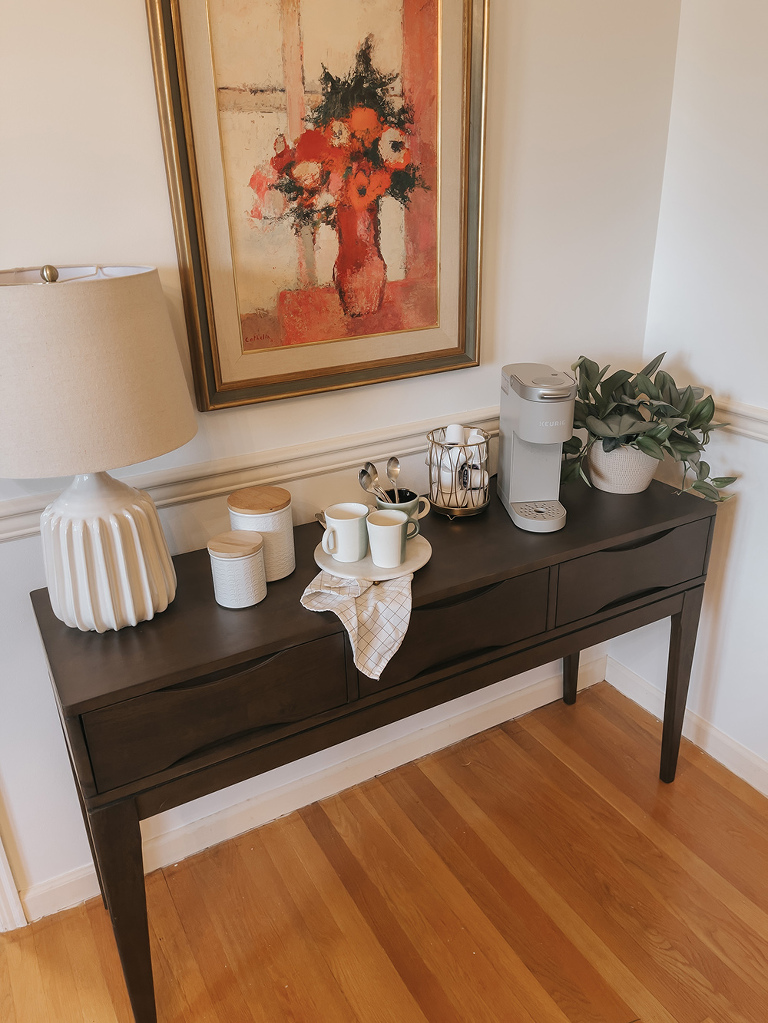 DIY Mid-Century Style Coffee Bar | Dream Green DIY + @simplihomefurniture #MySimpliHome #SimpliStyle #Ad