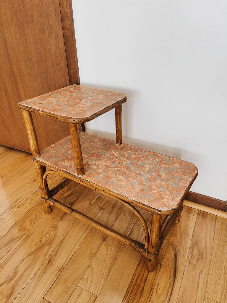 DIY Retro Wallpapered Side Table