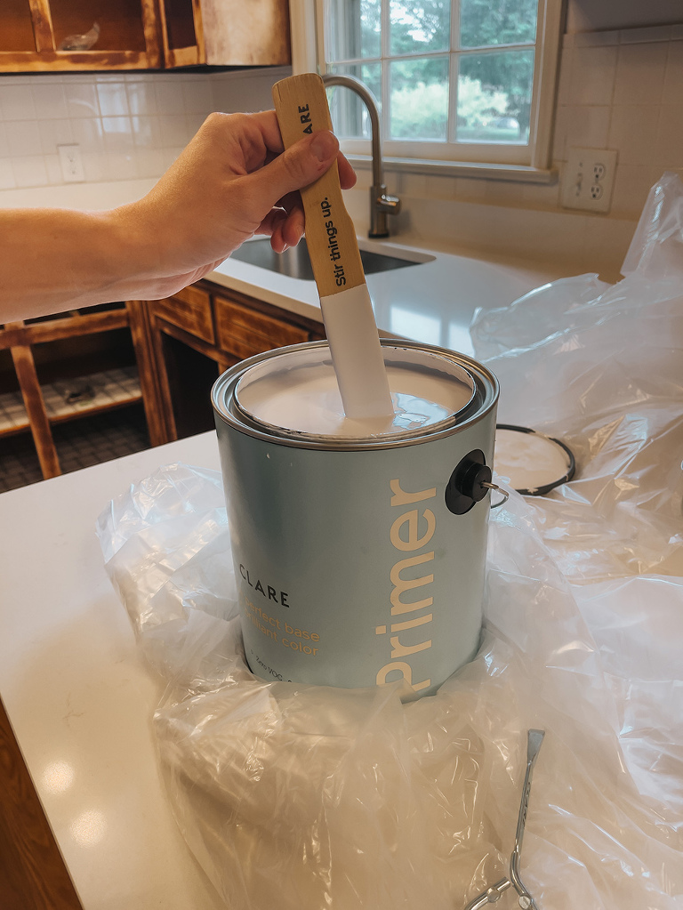 Painted Mid-Century Kitchen Cabinets: Before/After | dreamgreendiy.com + @clarepaint (ad/gifted) #shareyourclare