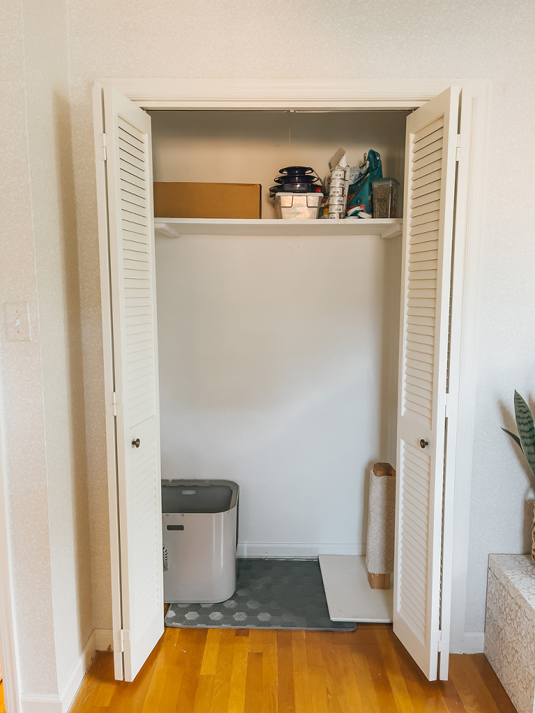 From Unused Closet To Cat Litter Cubby