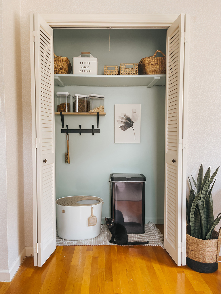 From Unused Closet To Cat Litter Cubby