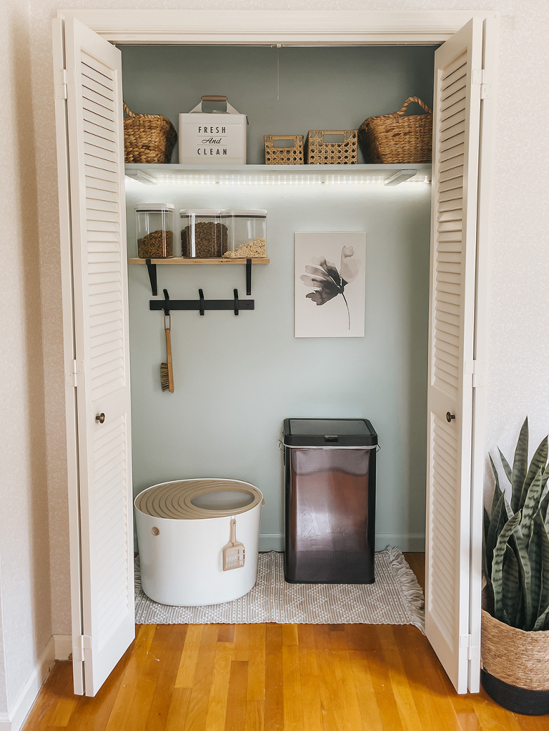 From Unused Closet To Cat Litter Cubby