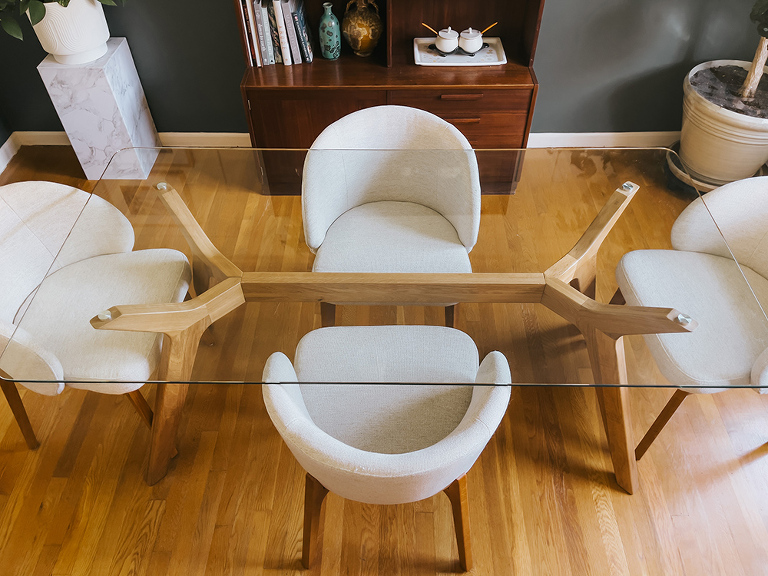 Retro Contemporary Mid-Century Dining Room Tour | dreamgreendiy.com + @article (ad/gifted) #ourArticle #AltaChair #EmmerTable
