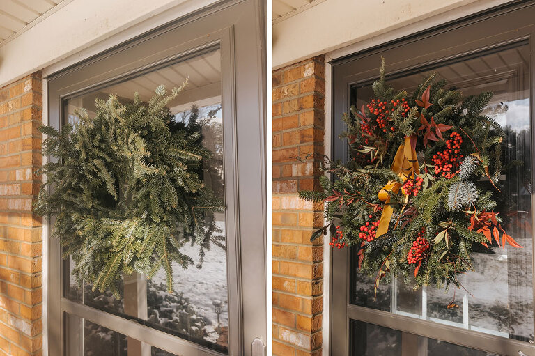 DIY Foraged Christmas Wreath Decorating