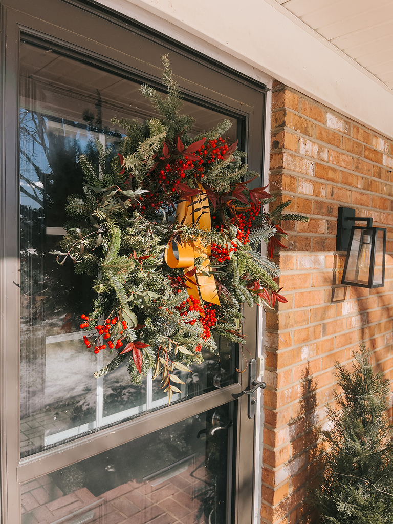 DIY Foraged Christmas Wreath Decorating
