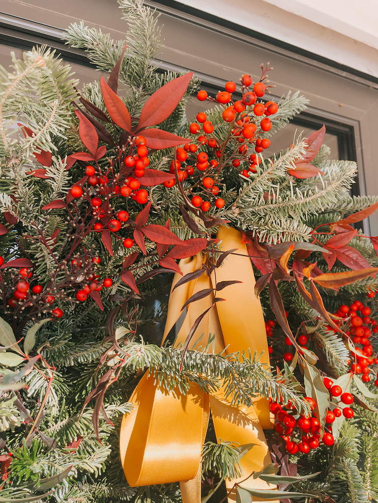 DIY Foraged Christmas Wreath Decorating