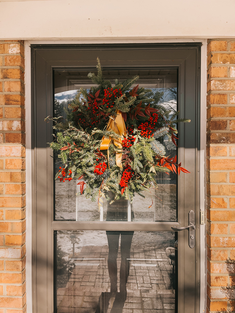 DIY Foraged Christmas Wreath Decorating