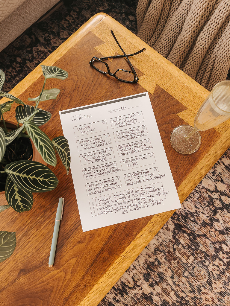 Free New Years Printable Goals List