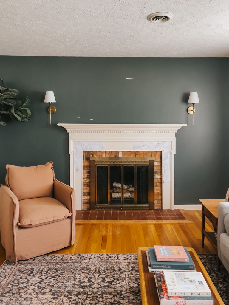 Wallpaper And Paint Fireplace Makeover | @fancywallseu #ad #FancyWalls