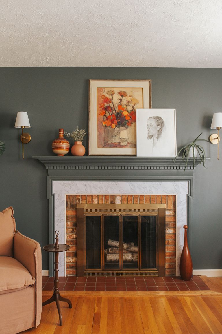 Wallpaper And Paint Fireplace Makeover | @fancywallseu #ad #FancyWalls