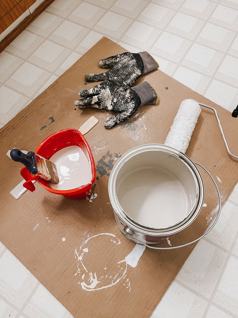 DIY Bathroom Wallpapered Feature Wall