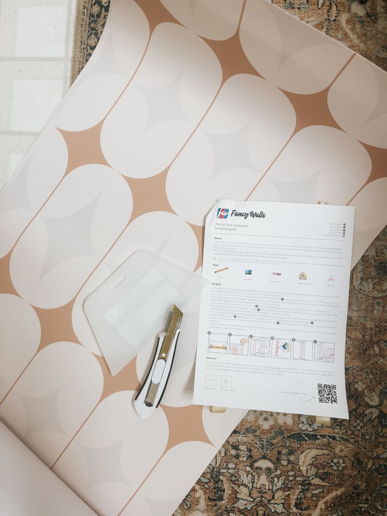 DIY Bathroom Wallpapered Feature Wall