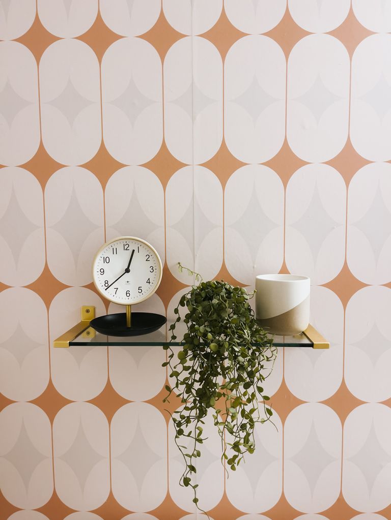 DIY Bathroom Wallpapered Feature Wall
