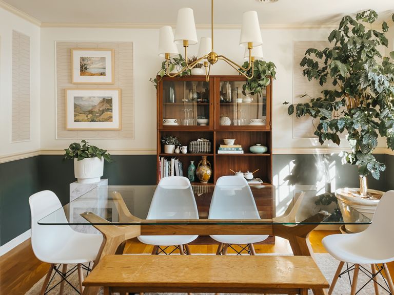 DIY Wallpapered Picture Frame Moulding Featuring @fancywallseu Peel-And-Stick Wallpaper (ad/gifted)