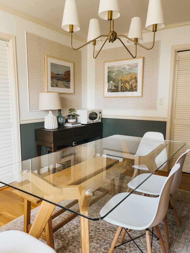 DIY Wallpapered Picture Frame Moulding Featuring @fancywallseu Peel-And-Stick Wallpaper (ad/gifted)