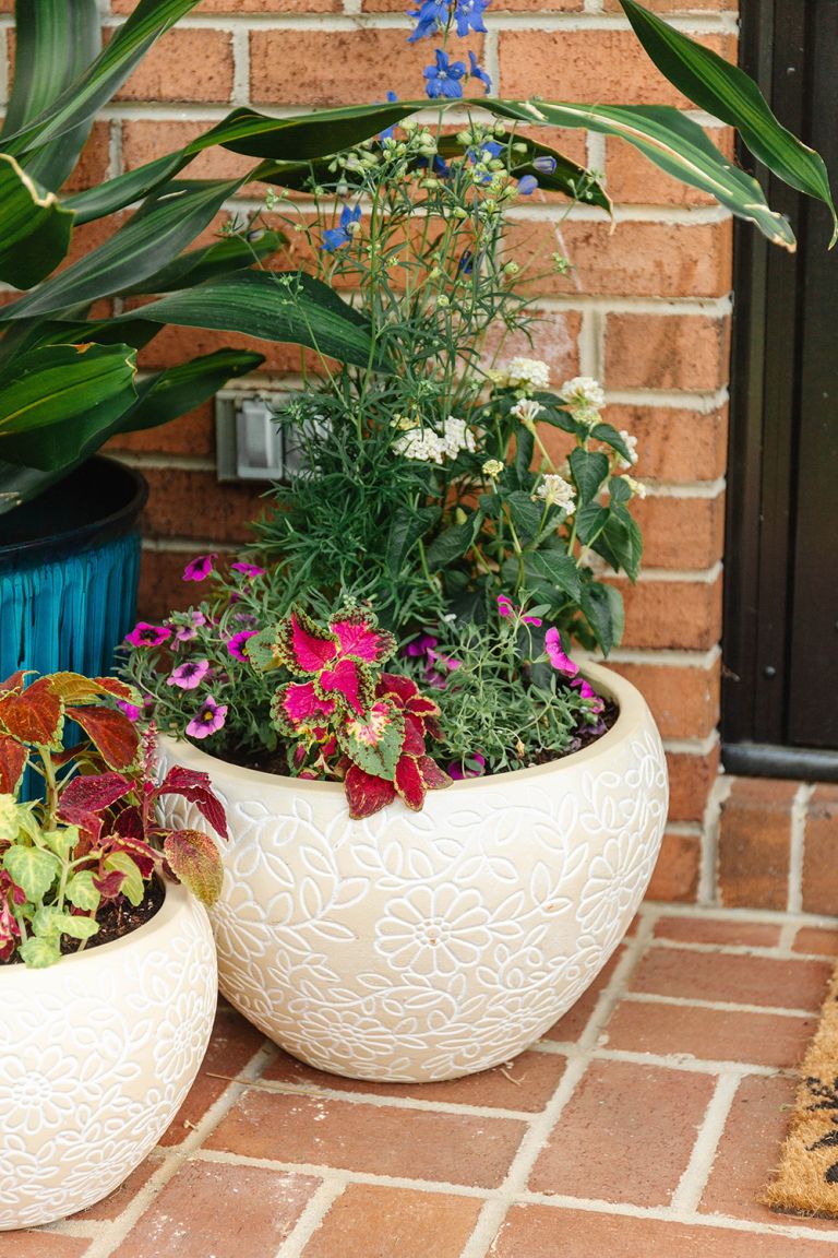 Summer Porch Decorating With Flowers And Herbs