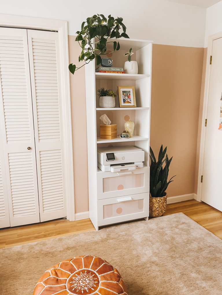 DIY Wallpapered Bookcase IKEA Hack Featuring @fancywallseu Peel-And-Stick Wallpaper (ad/gifted)