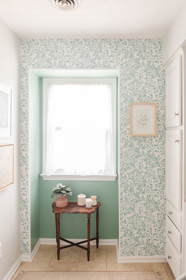 Botanical Window Alcove Wallpaper Project Featuring @fancywallseu Peel-And-Stick Wallpaper (ad/gifted)