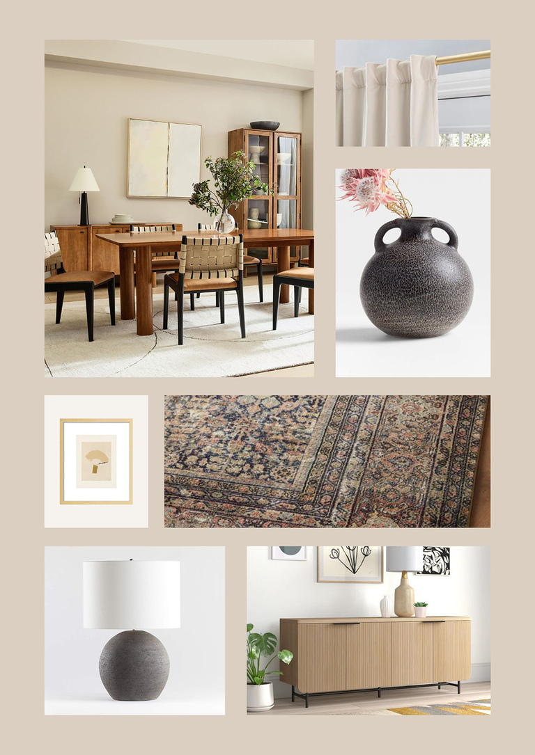 Contemporary Dining Room Home Décor Mood Board
