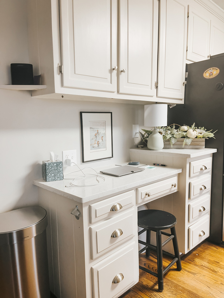 Faux Tile Wallpapered Backsplash Idea