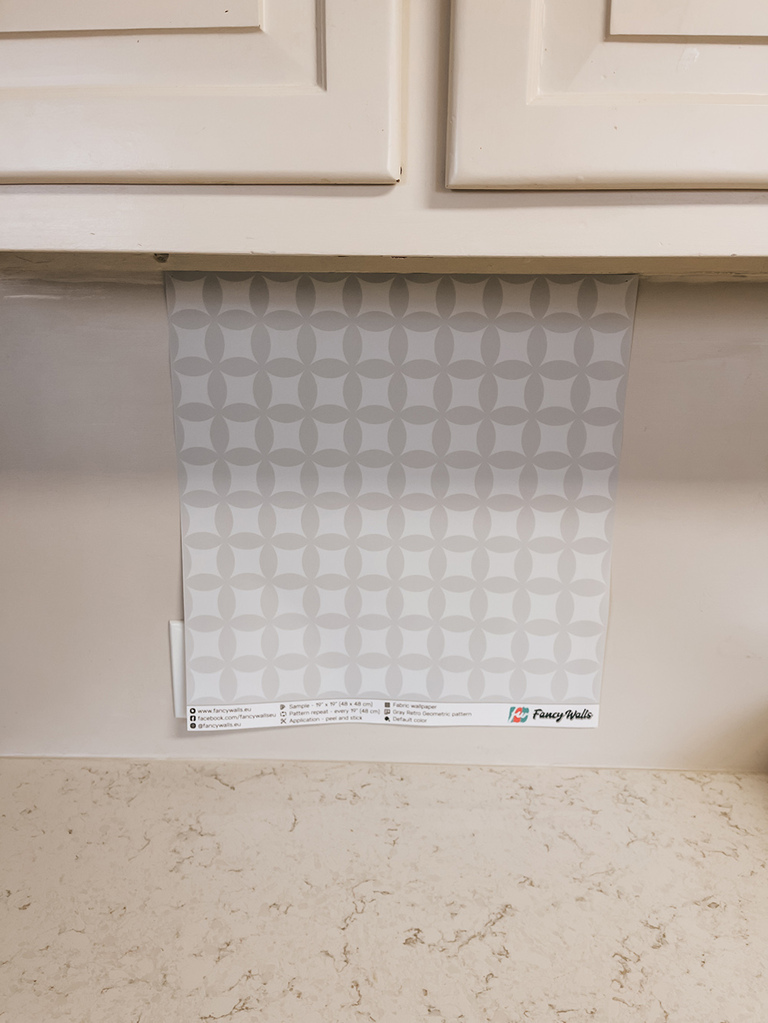 Faux Tile Wallpapered Backsplash Idea
