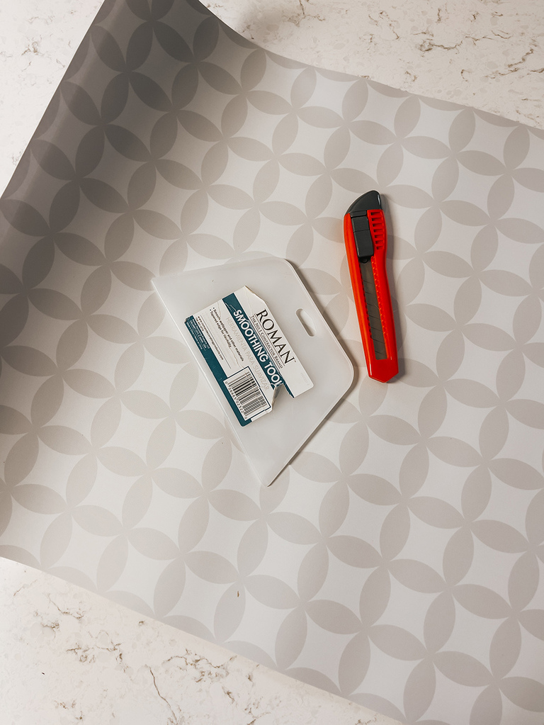 Faux Tile Wallpapered Backsplash Idea