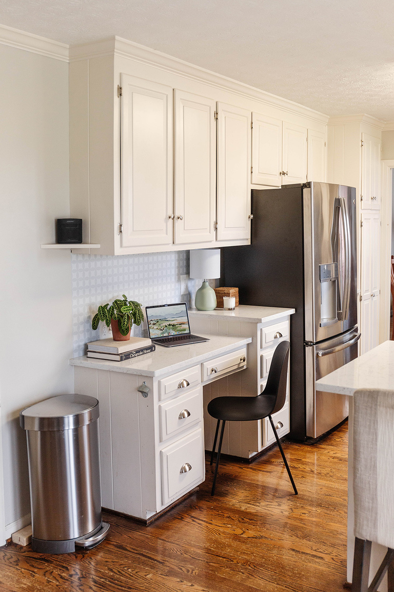 Faux Tile Wallpapered Backsplash Idea