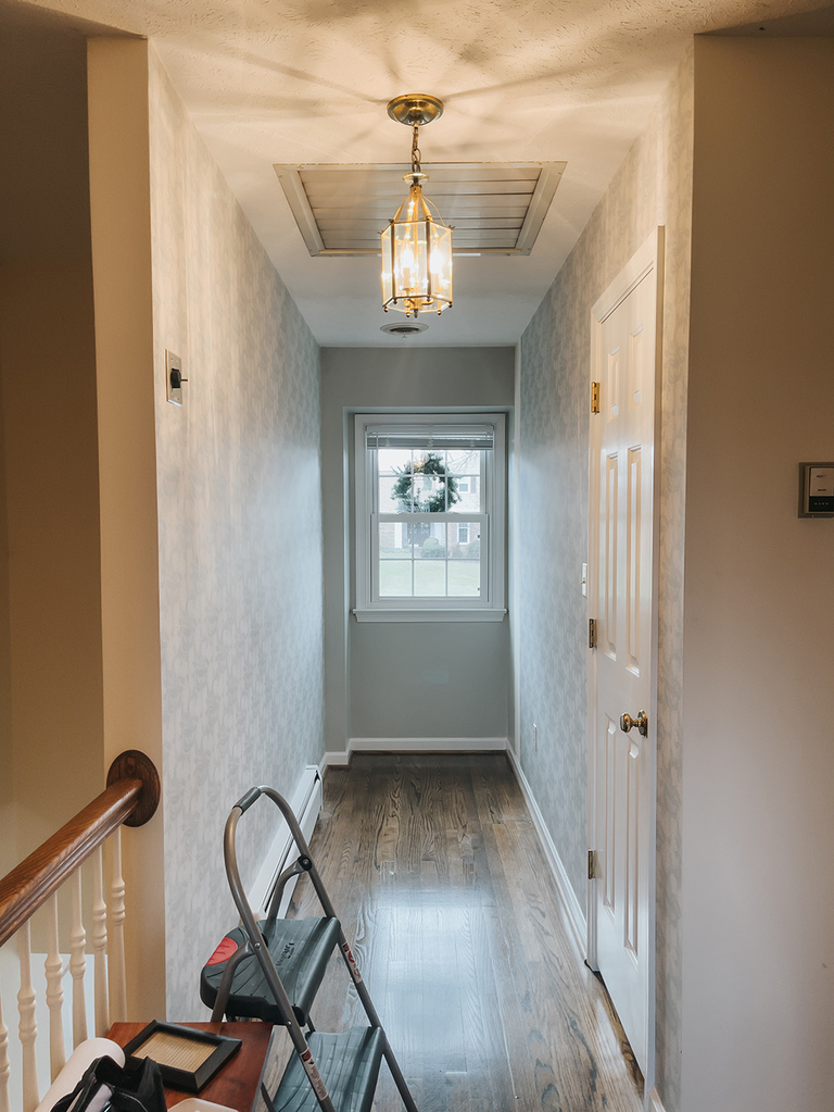 Upgrade A Boring Beige Hallway With Wallpaper