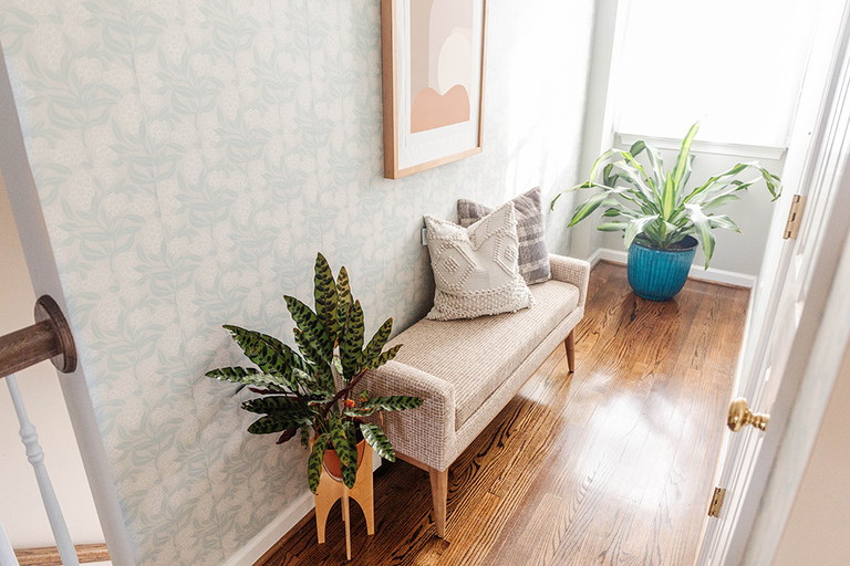 Upgrade A Boring Beige Hallway With Wallpaper
