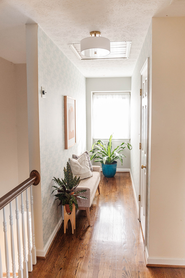 Upgrade A Boring Beige Hallway With Wallpaper