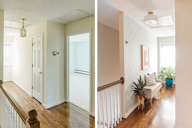 Upgrade A Boring Beige Hallway With Wallpaper