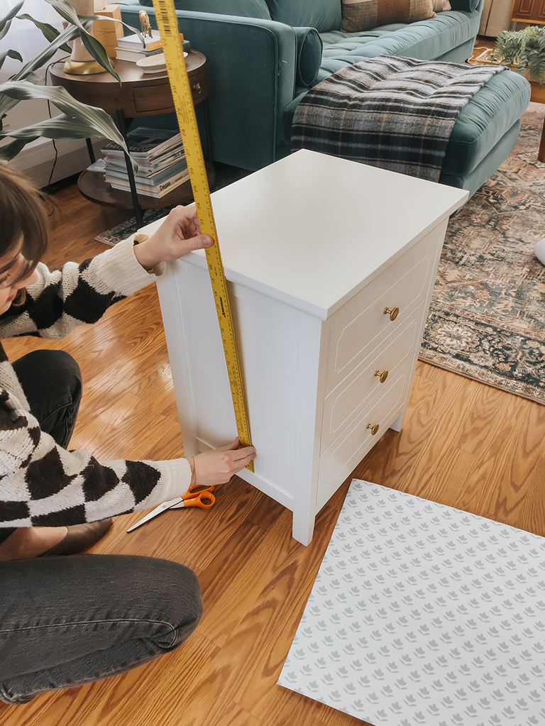 DIY Wallpapered Side Table Makeover