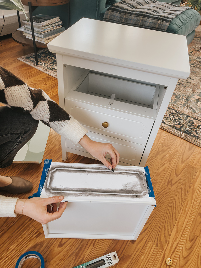 DIY Wallpapered Side Table Makeover