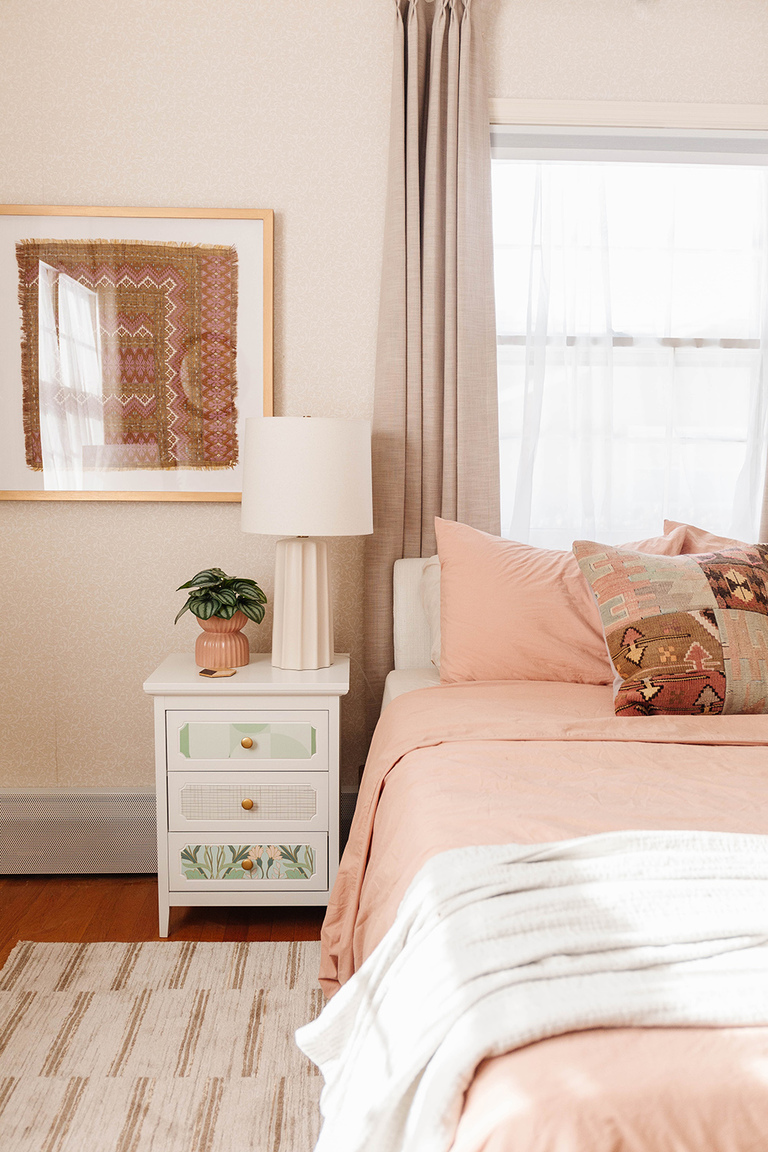 DIY Wallpapered Side Table Makeover