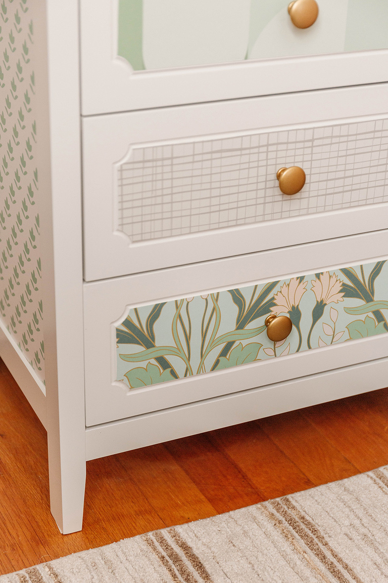 DIY Wallpapered Side Table Makeover