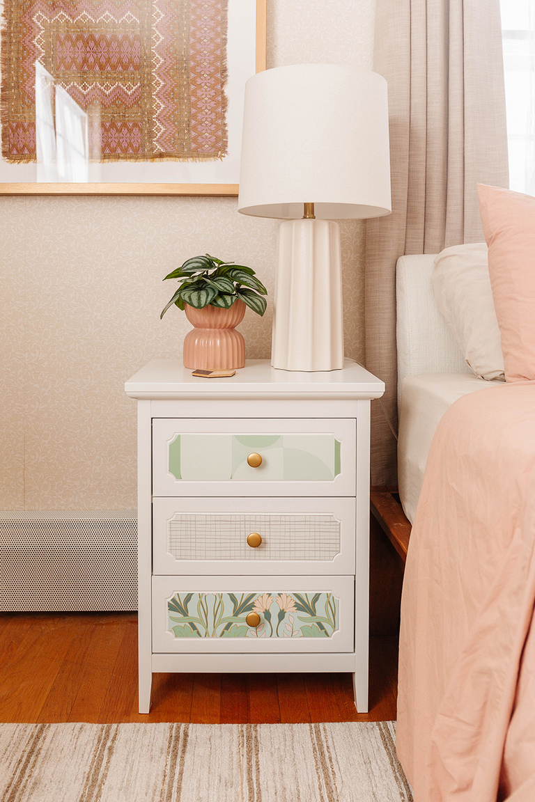 DIY Wallpapered Side Table Makeover