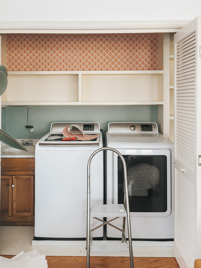 Colorful Patterned Laundry Room Makeover