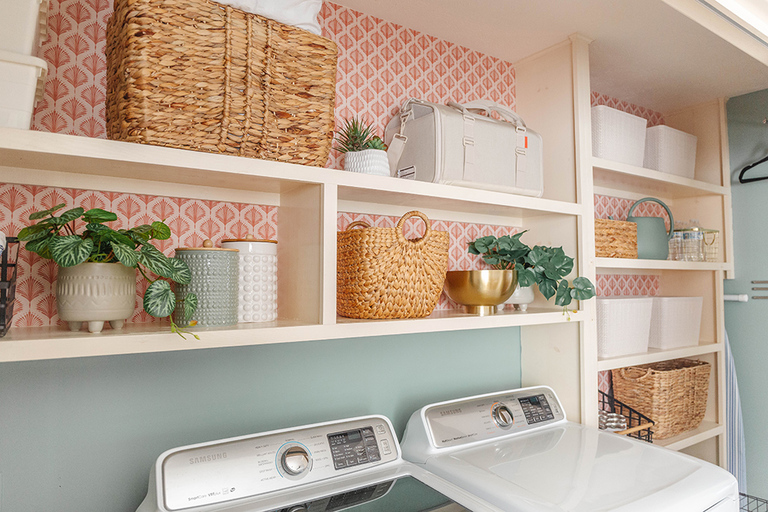 Colorful Patterned Laundry Room Makeover