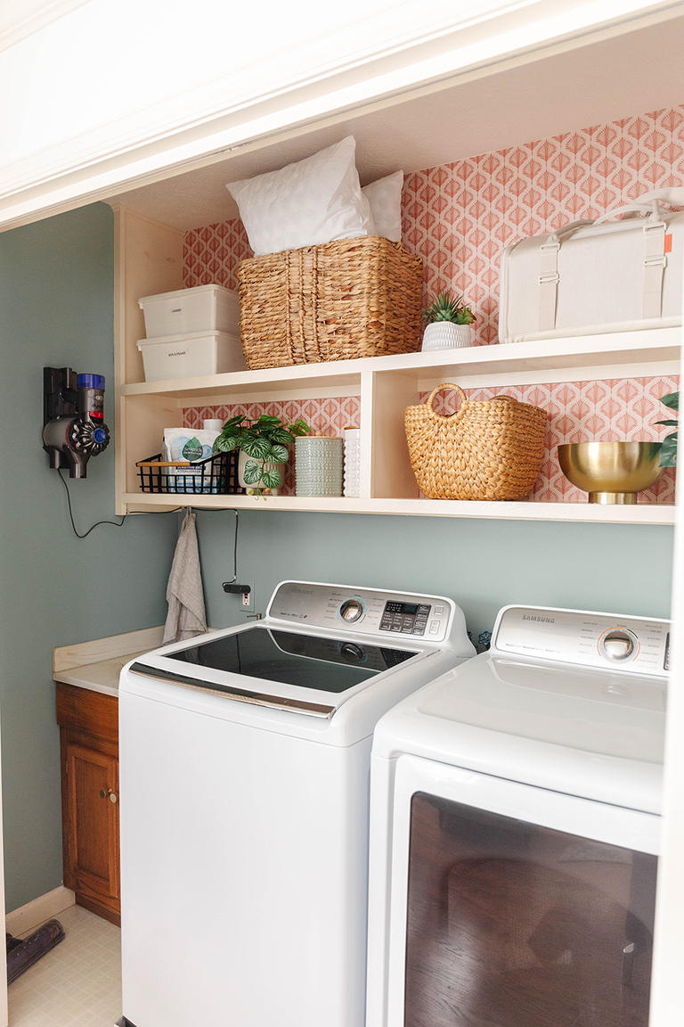 Colorful Patterned Laundry Room Makeover