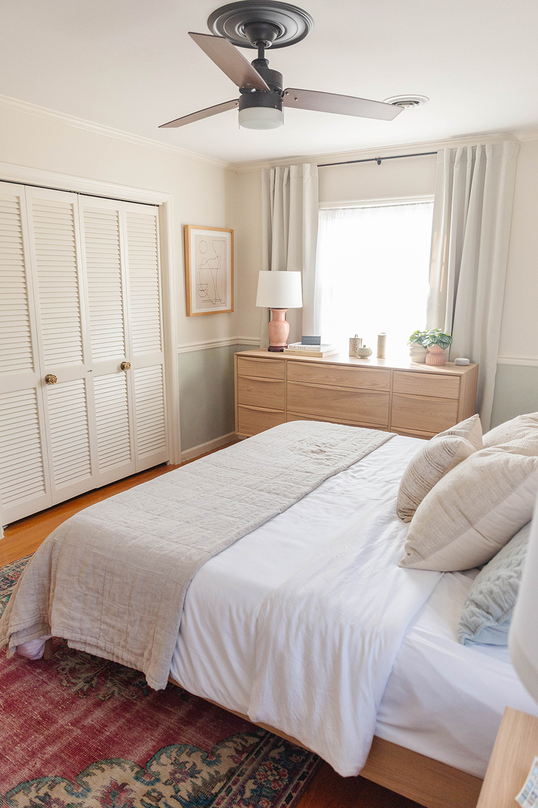 Colorful Boho Primary Bedroom Tour | dreamgreendiy.com + @article #ourArticle #ad #leniadresser #lenianightstand #leniabed