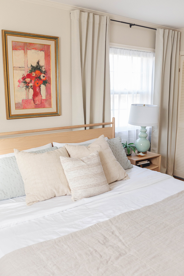 Colorful Boho Primary Bedroom Tour | dreamgreendiy.com + @article #ourArticle #ad #leniadresser #lenianightstand #leniabed