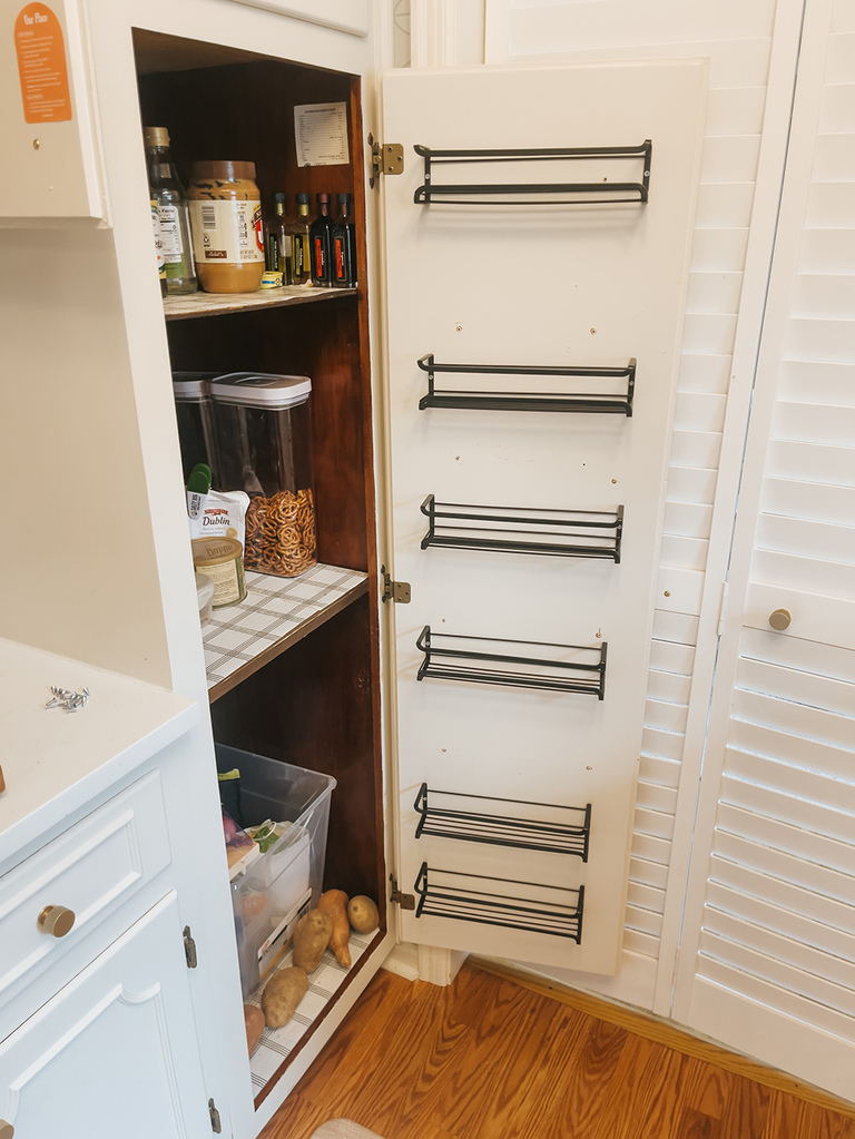 DIY Pantry Door Spice Rack Hack