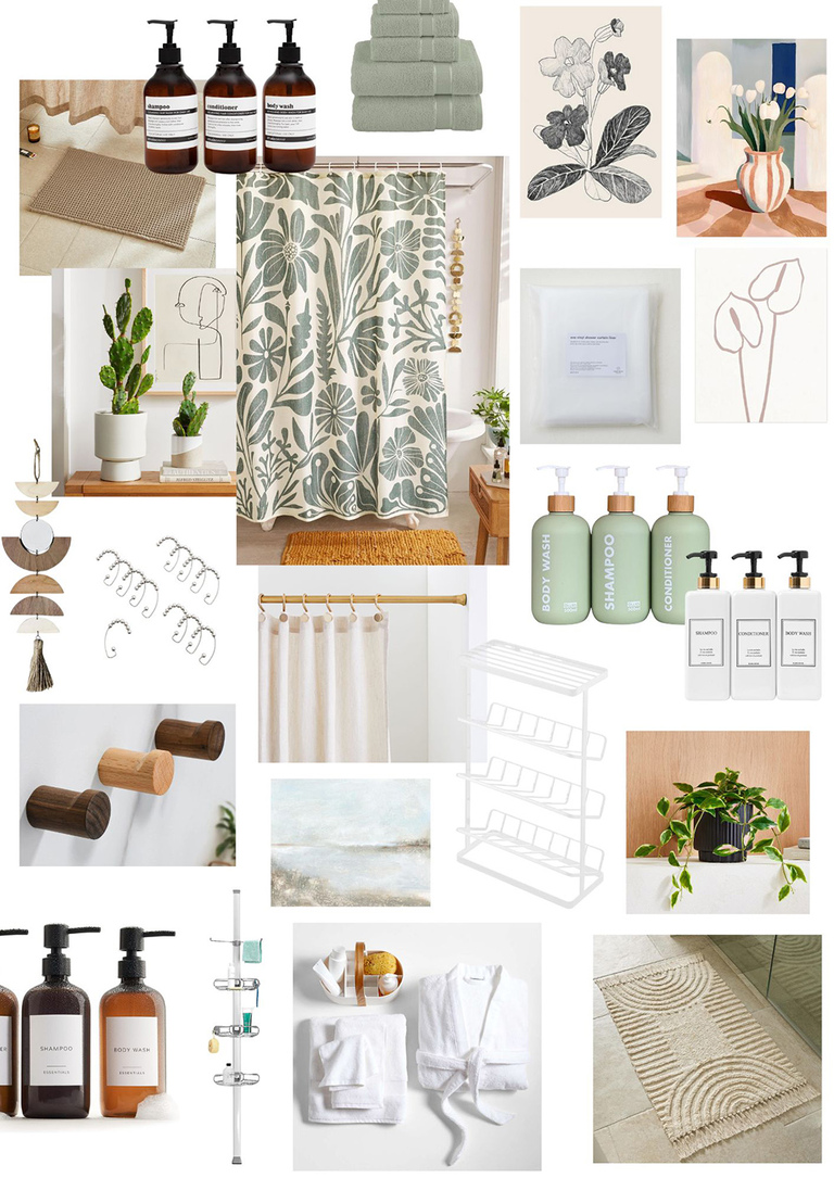 Airy Relaxed Bathroom Home Décor Mood Board