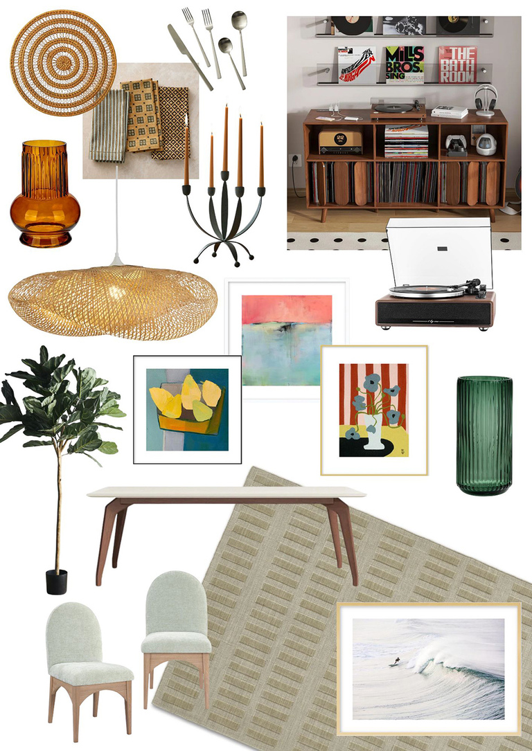 Funky Musical Dining Room Home Décor Mood Board