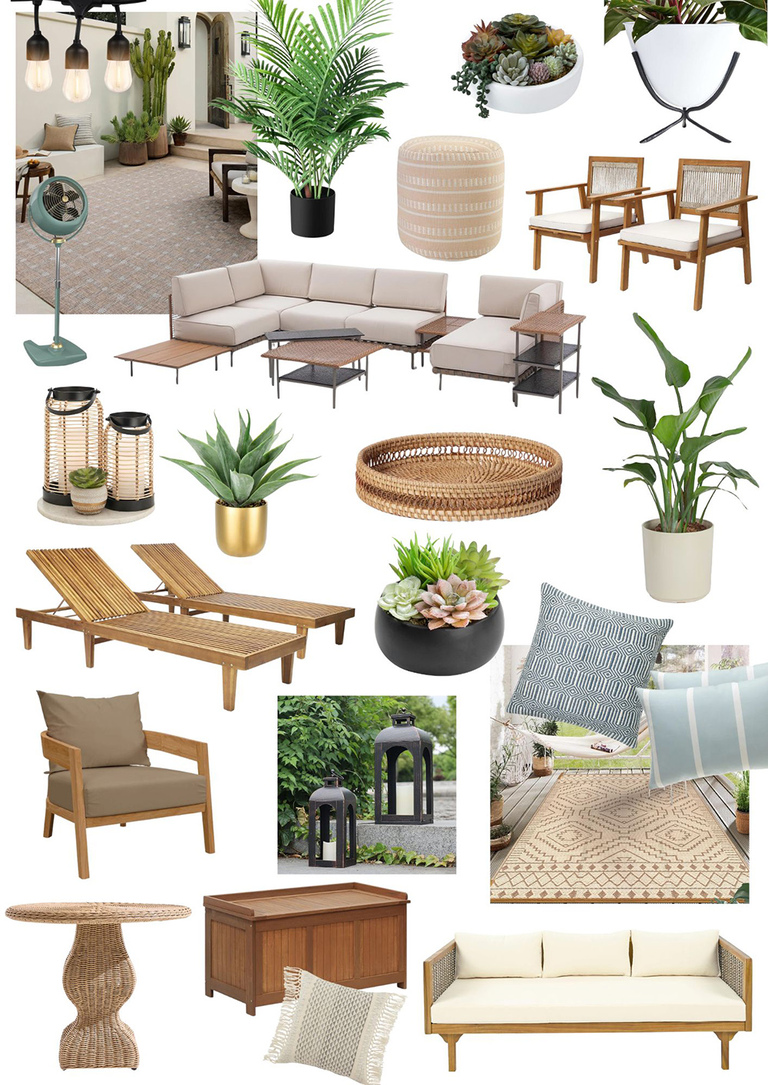 Luxe Outdoor Lounge Home Décor Mood Board