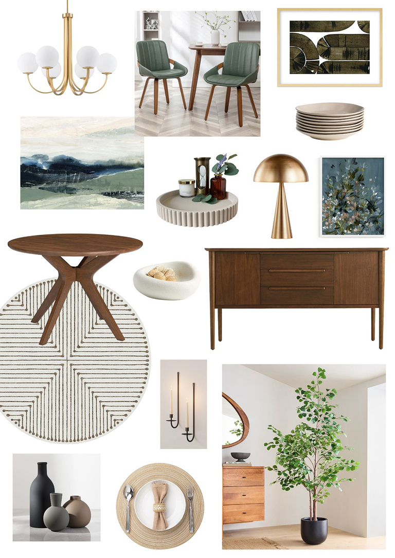 Luxe Urban Dining Room Home Décor Mood Board