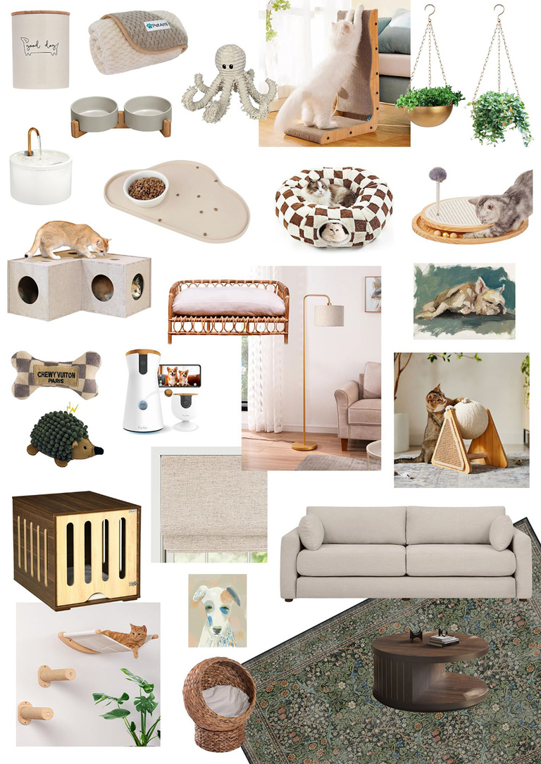 Pet-Friendly Lounge Home Décor Mood Board